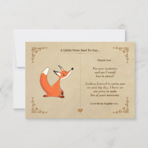 Remerciements Carte de note Fox vintage