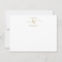 Carte de note initiale minimaliste Gold White 2 Mo