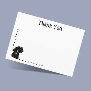 Remerciements Carte de note personnalisée Black Lab Cute Dog Fla