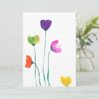 Remerciements Carte de note plat couleur aquarelle