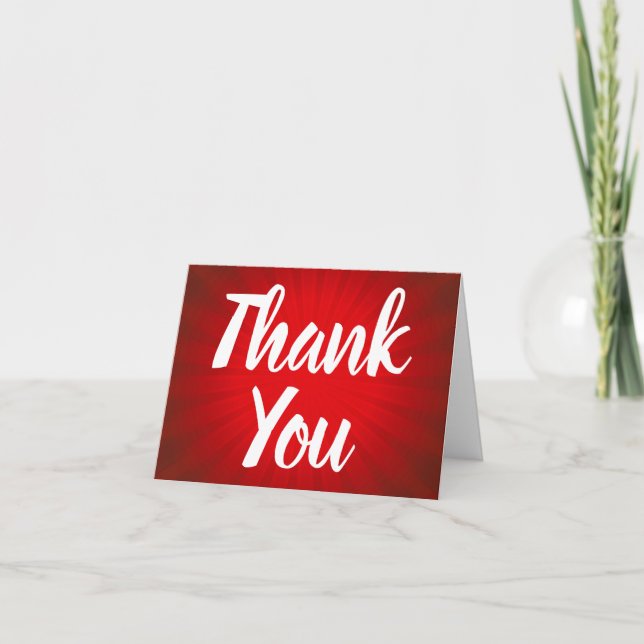 Remerciements Carte de note Red Sunburst Thank You (Devant)