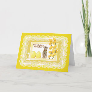 Remerciements Carte de Pâques en Jaune pour coiffeur