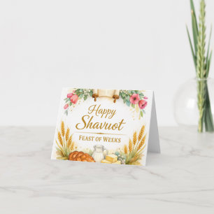 Remerciements Carte de peinture de la joyeuse fête de Shavuot, j