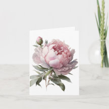 Carte de pivoine à floraison rose