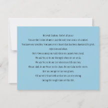 Carte de prière "Une prière pour la paix"