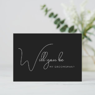 Remerciements Carte de proposition Chic Calligraphie Black Groom