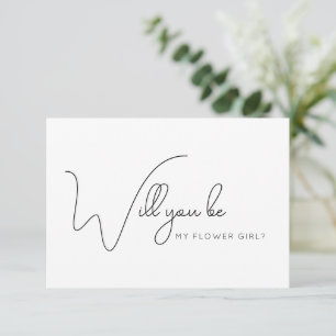 Remerciements Carte de proposition de fille de calligraphie chic