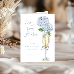 Remerciements Carte de proposition de la nuptiale Blue Hydrangea