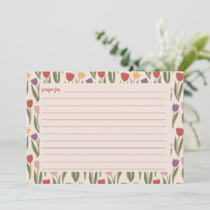 Remerciements Carte de recette de Fête des mariées de tulipes