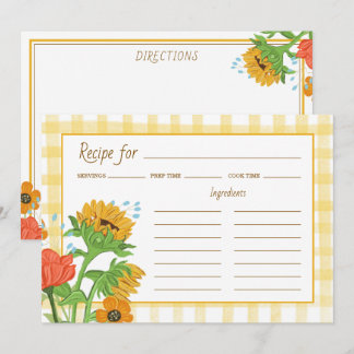 Remerciements Carte de recette de tournesol à carreaux de campag