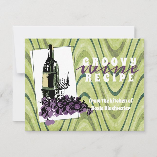 Remerciements Carte de recettes gastronomiques de raisins de cuv (Devant)