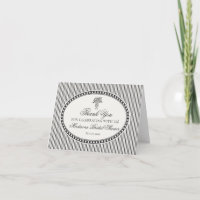 Carte de remerciement à carreaux Harlequin noir