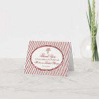 Carte de remerciement à carreaux Harlequin rouge M