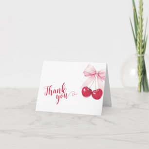 Remerciements Carte de remerciement à l'aquarelle avec nœud rose