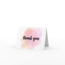 Carte de remerciement à l'aquarelle – Rose et pêch