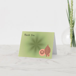 Remerciements Carte de remerciement à motif de feuille abstraite