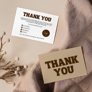 Remerciements Carte de Remerciement Affaires Rétro
