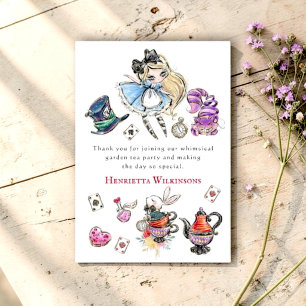 Remerciements Carte de remerciement Alice Tea Party Jardin Fanta