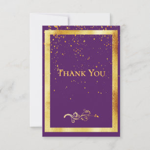 Remerciements Carte de remerciement anniversaire violet confetti