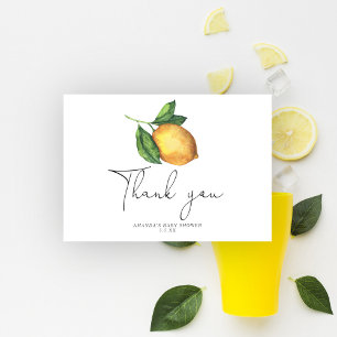 Remerciements Carte de remerciement aquarelle citron