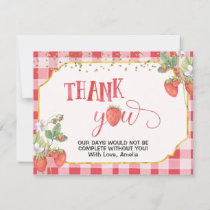 Remerciements Carte de remerciement aquarelle fraise Berry Sweet