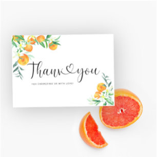 Remerciements Carte de remerciement aquarelle oranges