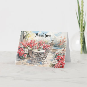 Remerciements Carte de remerciement aquarelle Poinsettia en fleu