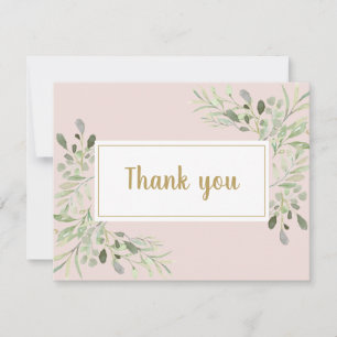 Remerciements Carte de remerciement aux feuilles de printemps av