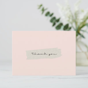 Remerciements Carte de remerciement avec coup de pinceau Kraft a