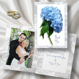 Remerciements Carte de remerciement avec hydrangea Blue Heaven s