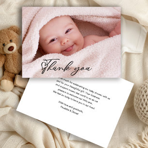 Remerciements Carte de remerciement avec photo de bébé mignon