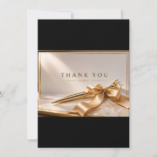 Remerciements Carte de remerciement avec stylo doré Gratitude
