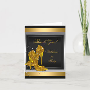 Remerciements Carte de remerciement Black Gold Talons hauts