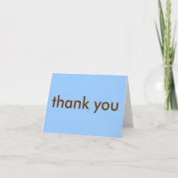 Carte de Remerciement - Bleu/Marron