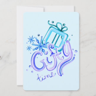 Remerciements Carte de remerciement bleu violet hiver avec floco