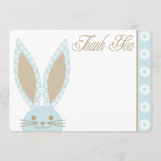 Remerciements Carte de remerciement Blue Bunny Rabbit