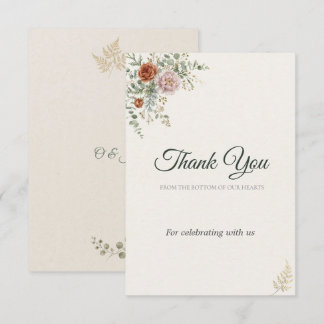 Remerciements Carte de remerciement Blush Terracotta Eucalyptus