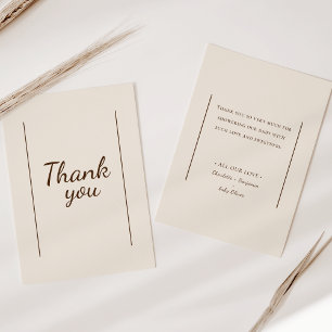 Remerciements Carte de Remerciement Bohème Minimaliste Beige pou