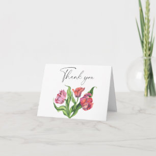 Remerciements Carte de remerciement bouquet de fleurs à l'aquare