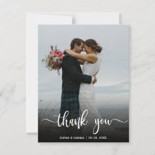 Remerciements Carte de remerciement calligraphiée pour mariage m