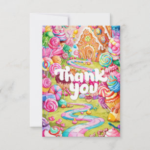 Remerciements Carte de remerciement Candyland pour enfants