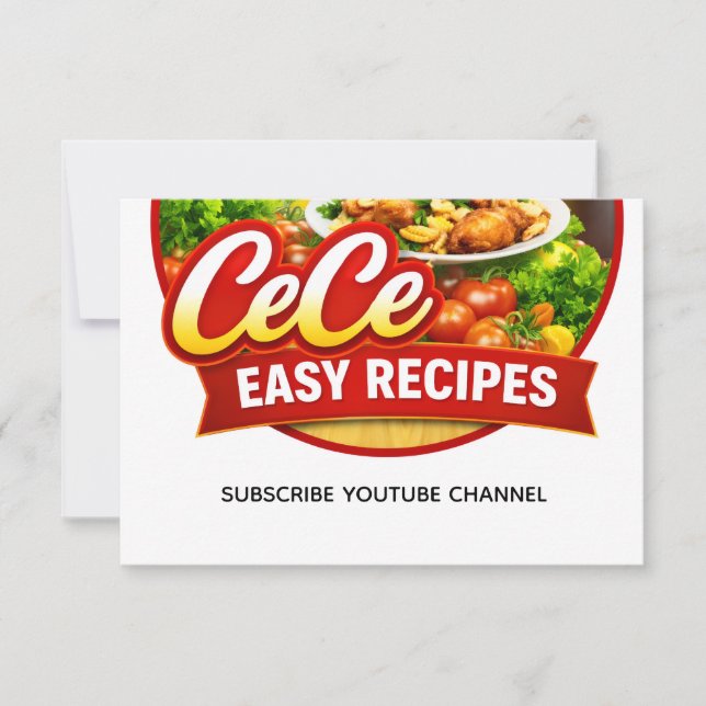 Remerciements Carte de remerciement Cece Easy Recipes (Devant)