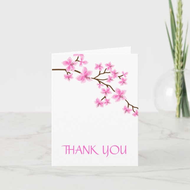Remerciements Carte de remerciement Cerisier en fleurs (Devant)