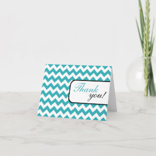 Remerciements Carte de remerciement Chevron Turquoise