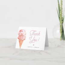 Carte de remerciement CLARA Retro Blush Pink Ice C
