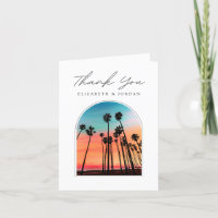 Carte de remerciement coucher de soleil à Santa Ba