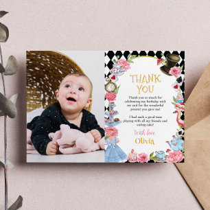 Remerciements Carte de remerciement d'anniversaire Alice au pays