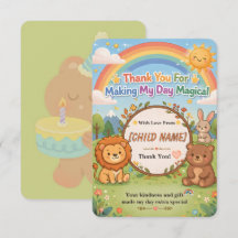 Carte de remerciement d'anniversaire pour animaux
