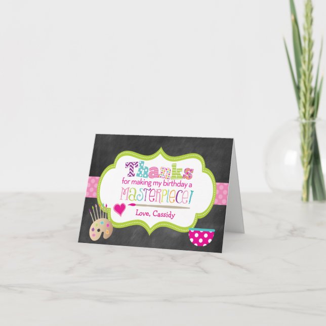 Remerciements Carte de remerciement d'anniversaire pour peinture (Devant)