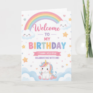 Remerciements Carte de remerciement de anniversaire licorne impr